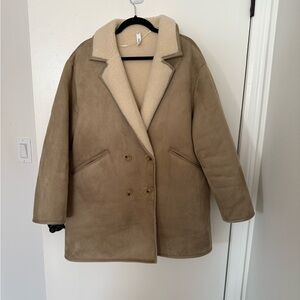 MANGO shearling lined coat